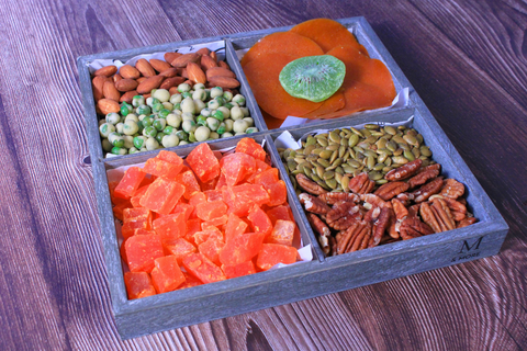 Seven Assorted Dried Fruit And Nuts Gift Tray Platter
