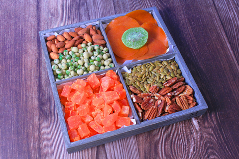 Seven Assorted Dried Fruit And Nuts Gift Tray Platter