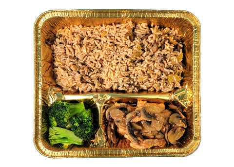 Chicken Marsala, Mushroom Rice, and Steamed Broccoli (Meat)